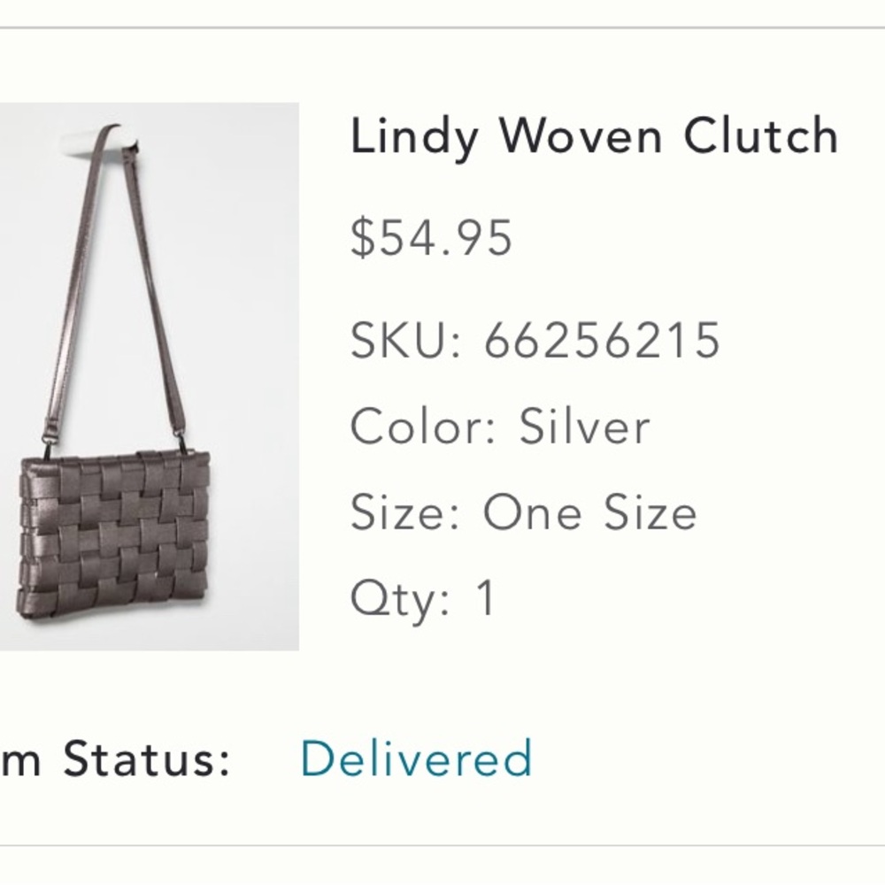ANTHRO Lindy Woven Clutch silver